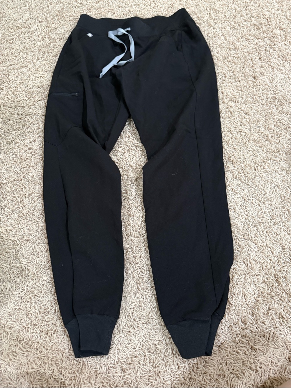 Figs Black Joggers with Contrasting Drawstring